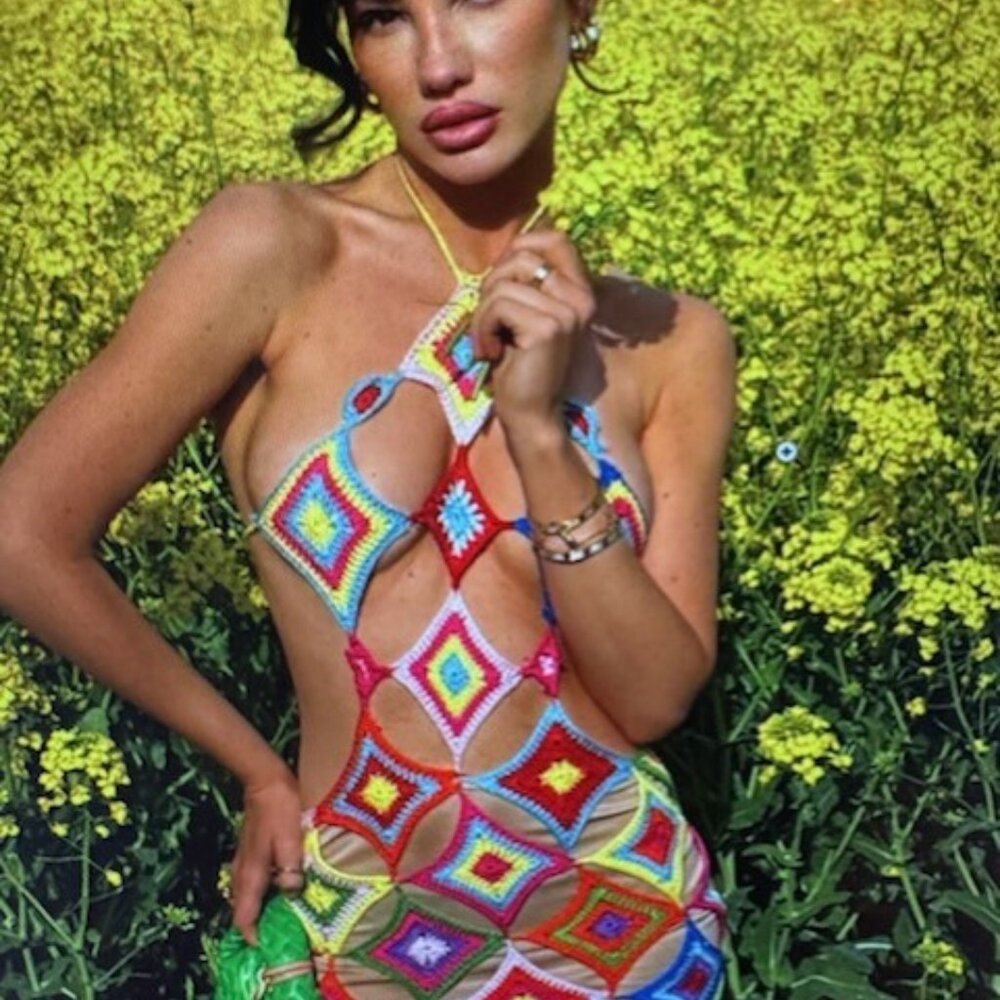 Crochet Maxi Dress - Multi Color